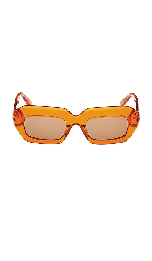 Emilio Pucci Square Sunglasses in Orange & Brown | REVOLVE display picture 3