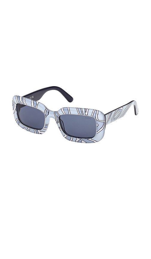  Emilio Pucci Rectangular Sunglasses In Baby Blue. 