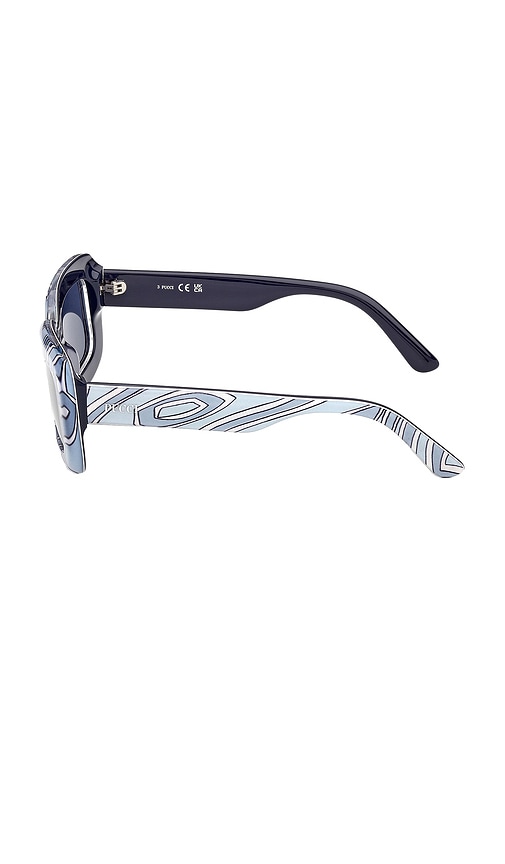  Emilio Pucci Rectangular Sunglasses In Baby Blue. 