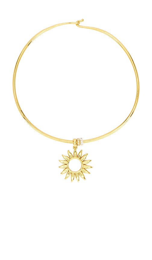 EMMA PILLS Desert Heat Choker in Metallic Gold.