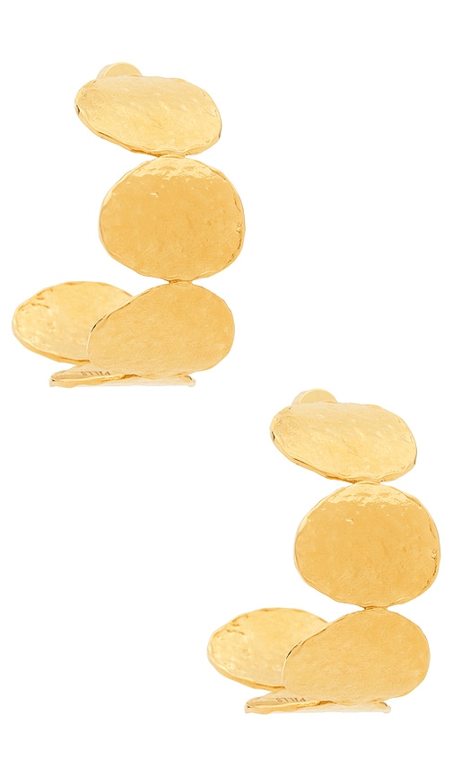 EMMA PILLS Sunset Hour Hoops in Metallic Gold.