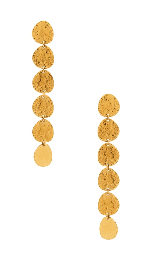 EMMA PILLS Sunset Hour Earrings in Metallic Gold.