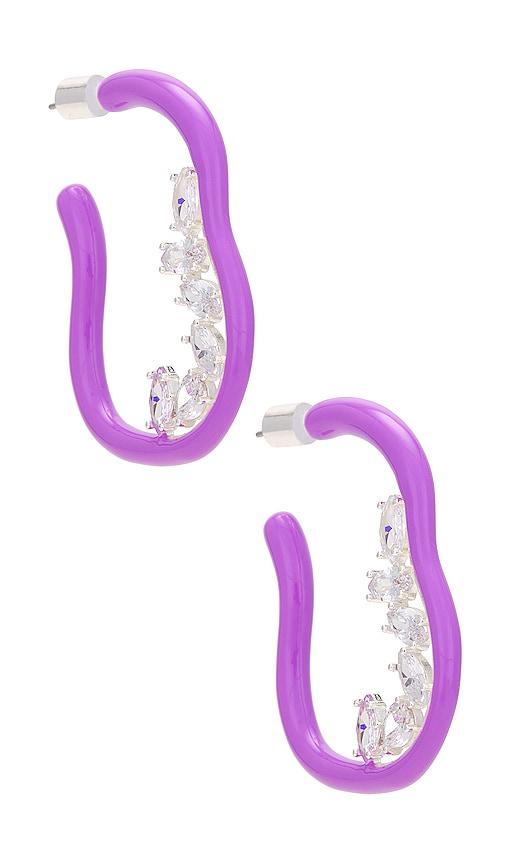 EMMA PILLS Frosted Obsession Hoops in Purple.