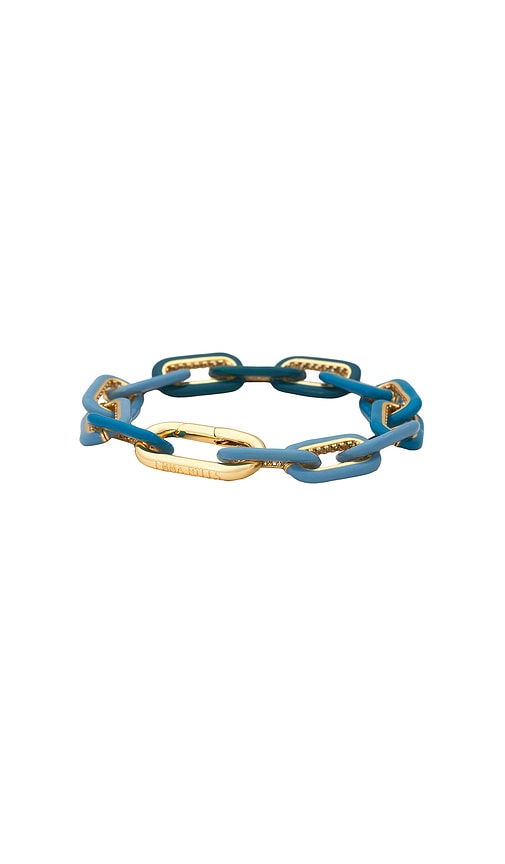 Shop Emma Pills Denim On Denim Og Bracelet In Denim & Gold