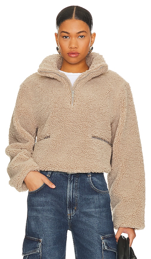Ena Pelly Layla Teddy Pullover in Stone