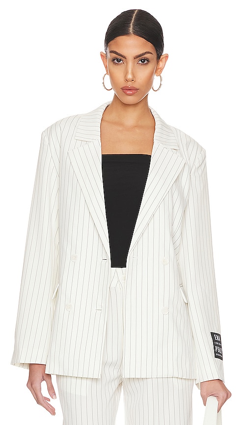 Ena Pelly Jolie Blazer in White Pin Stripe