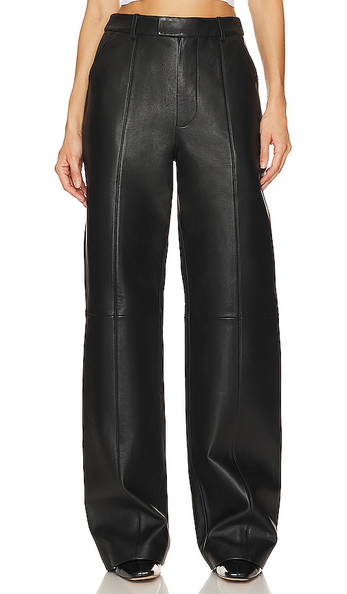 Ena Pelly x Rj Highwaisted Leather Pant in Black