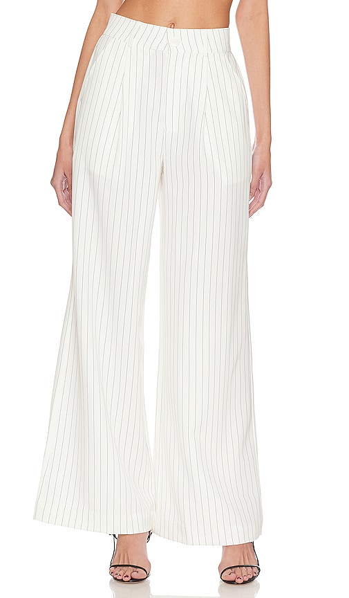 Ena Pelly Jolie Suiting Pant in White Pin Stripe