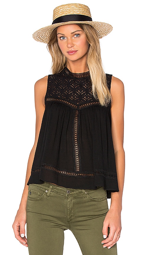 Endless Rose Sleeveless High Neck Top in Black REVOLVE