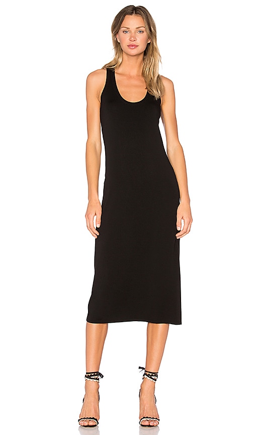 Enza Costa Midi Tank Dress in Black 