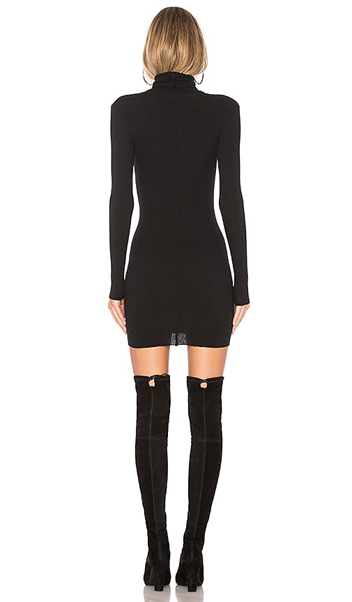 Enza Costa Rib Turtleneck Mini Dress in Black | REVOLVE