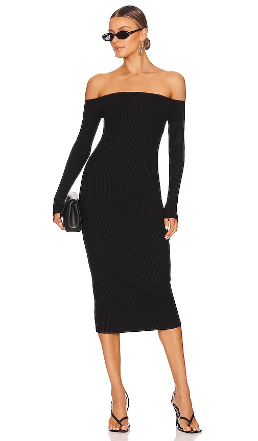 Enza Costa A Coste Off Shoulder Dress in Black | REVOLVE
