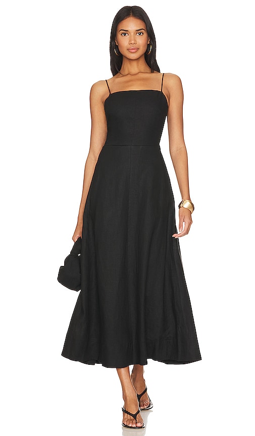 Enza Costa Laced Open-back Dress in Black