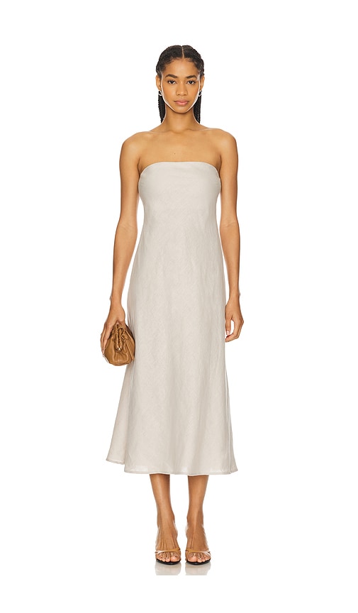 Enza Costa Linen Bias Dress in Flax