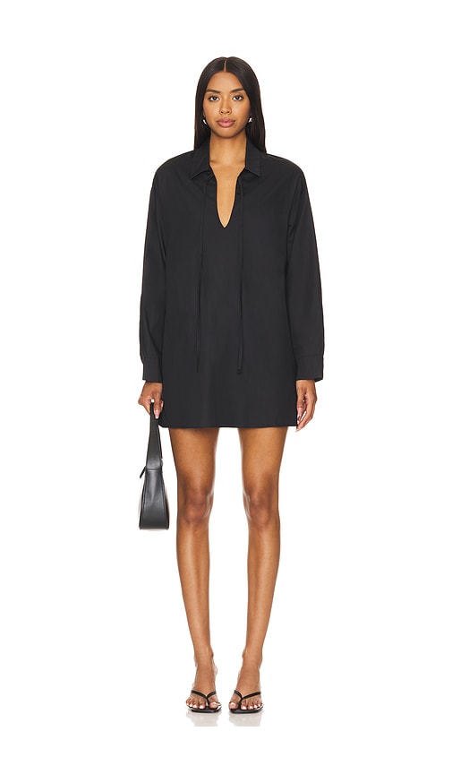 Enza Costa Poplin Caftan in Black