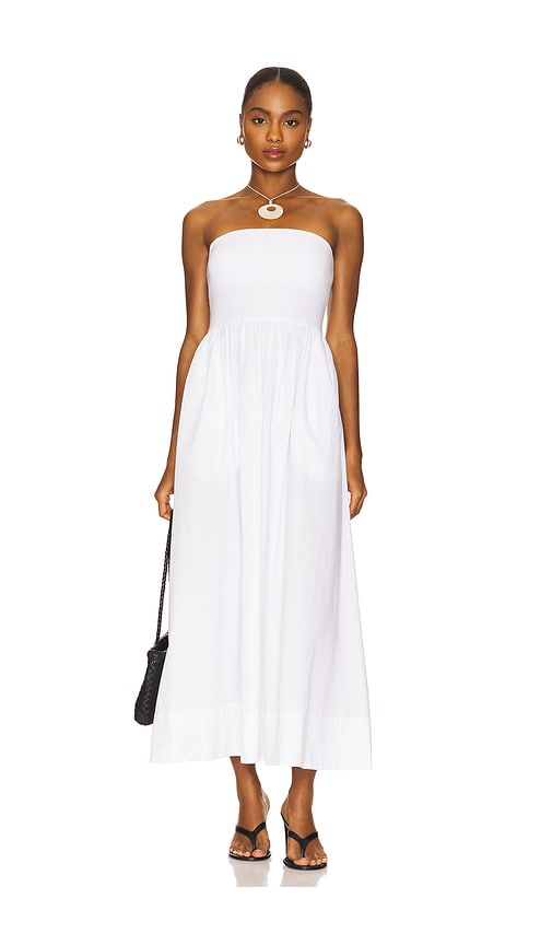 Cotton Resort Strapless Dress in White. - size S (also in M)