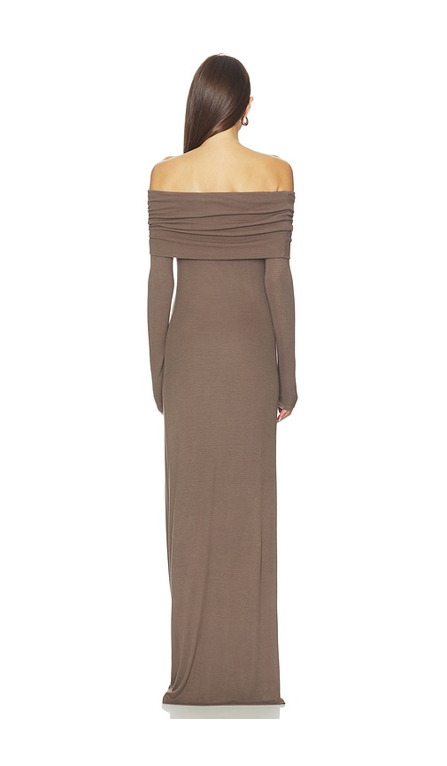  Enza Costa Seidenrippkleid Mit Schulterfreiem, Fliessendem Kleid In Brown. Größe S. Also In Xs, M. 