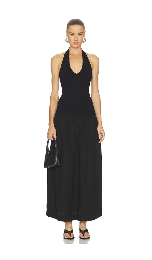 Enza Costa Cotton Halter Dress in Black | REVOLVE