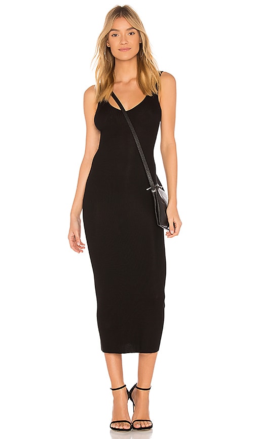 Enza Costa Rib Tank Dress in Black REVOLVE