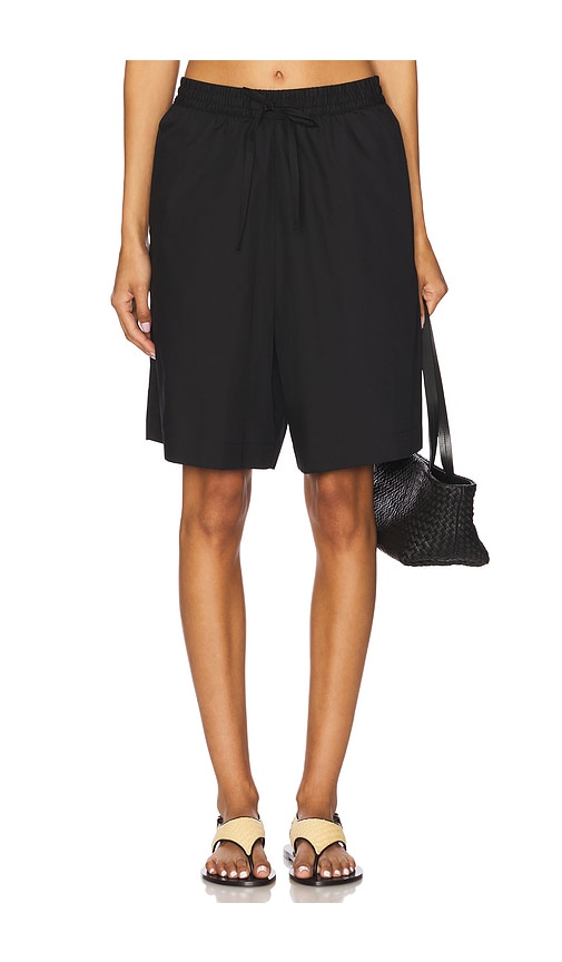 Enza Costa Poplin Resort Short in Black