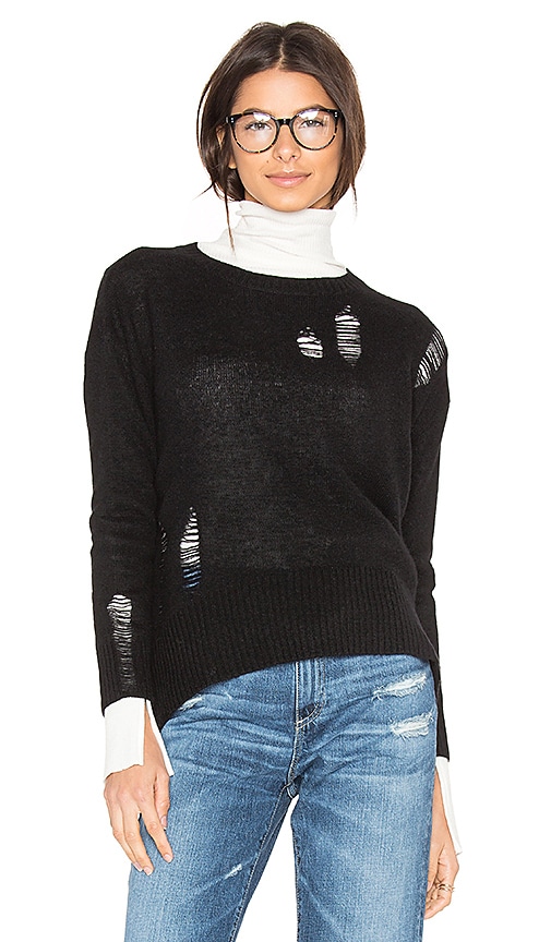 black distressed sweater