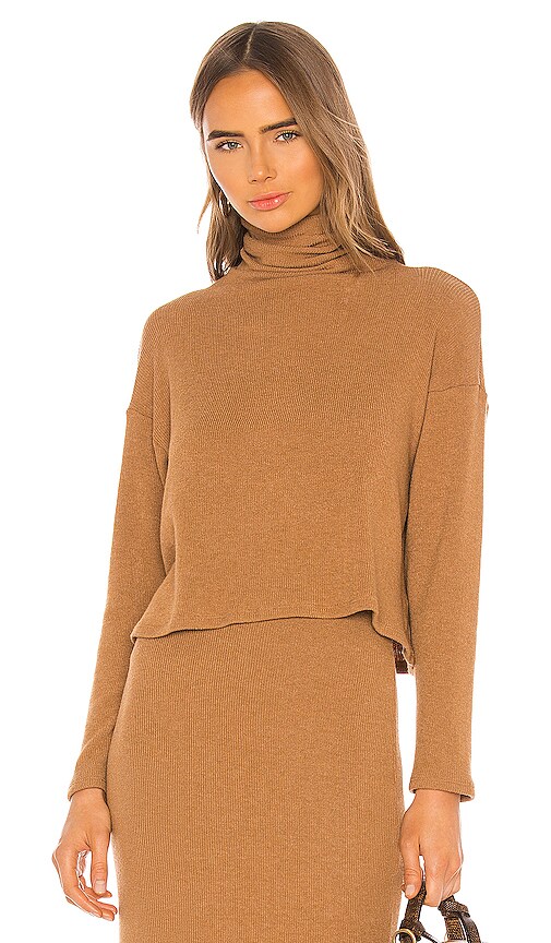 Sweater Knit Cropped Long Sleeve Turtleneck