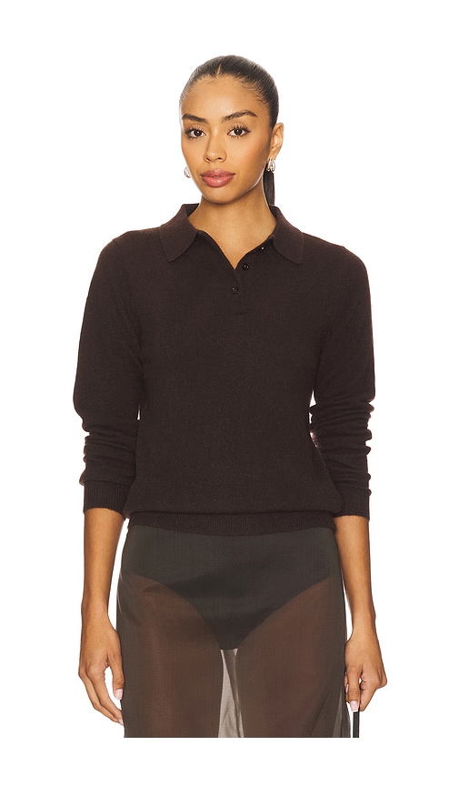 Enza Costa Knit Cashmere Polo Sweater