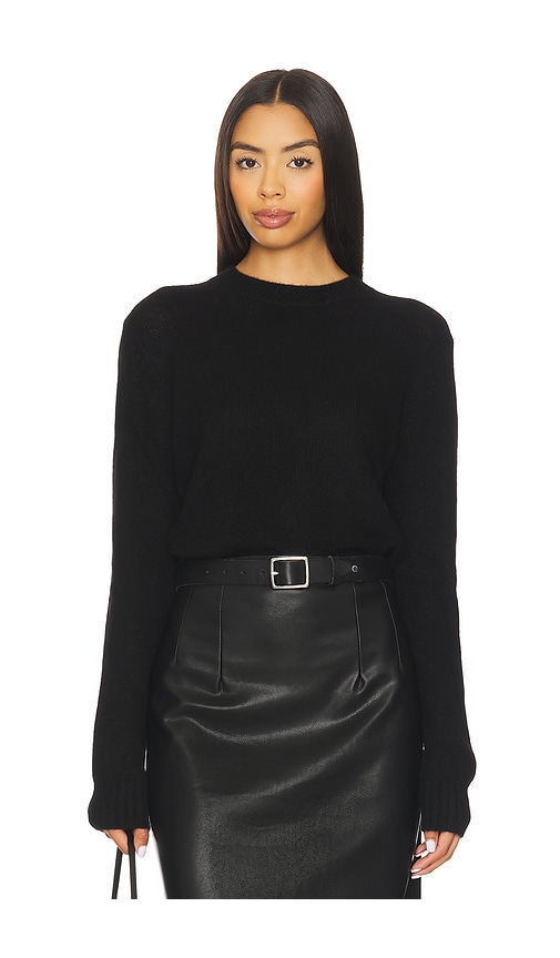 Enza Costa Easy Long Sleeve Crew Sweater In Black
