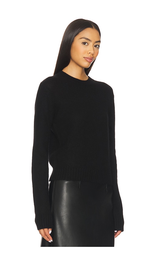 Enza Costa Easy Long Sleeve Crew Sweater In Black