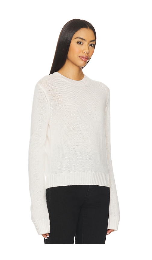 Enza Costa Easy Long Sleeve Crew Sweater In White