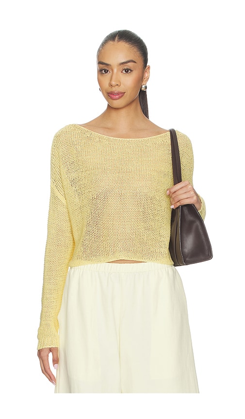 Enza Costa Linen Open Knit Bateau Sweater