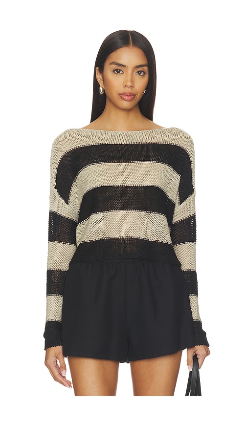 Enza Costa Stripe Linen Bateau Sweater
