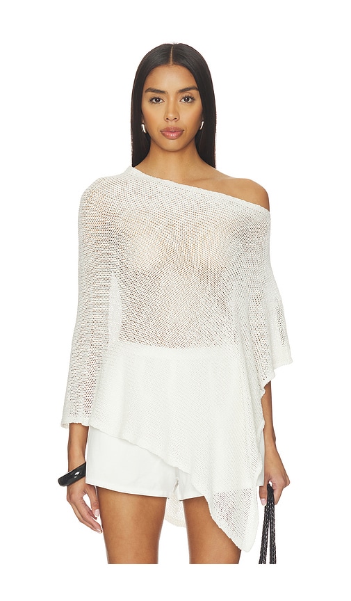 Enza Costa Linen Open Knit Poncho