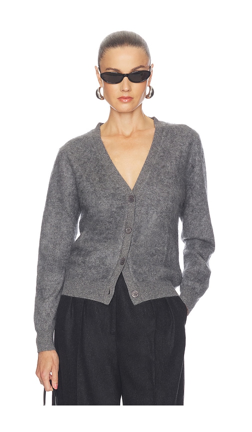 Enza Costa Mink Wash Cashmere Easy Crew Sweater In Gray