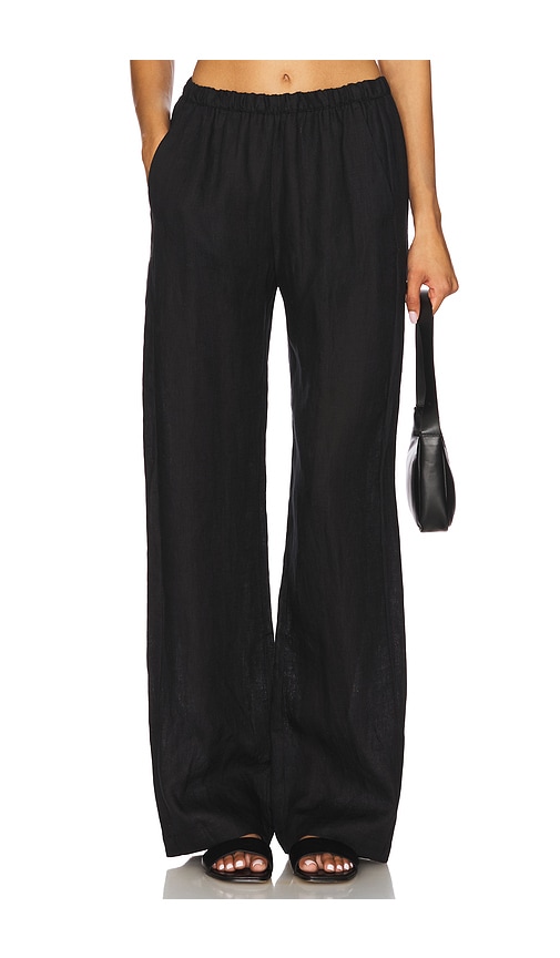 chinese dress ladies Black linen dress pant – WEST main image 0
