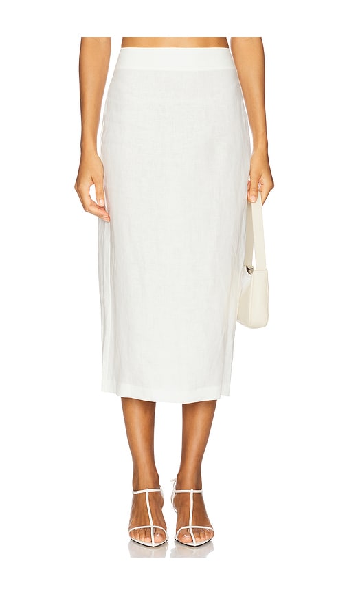 Enza Costa Linen Pencil Skirt in Undyed