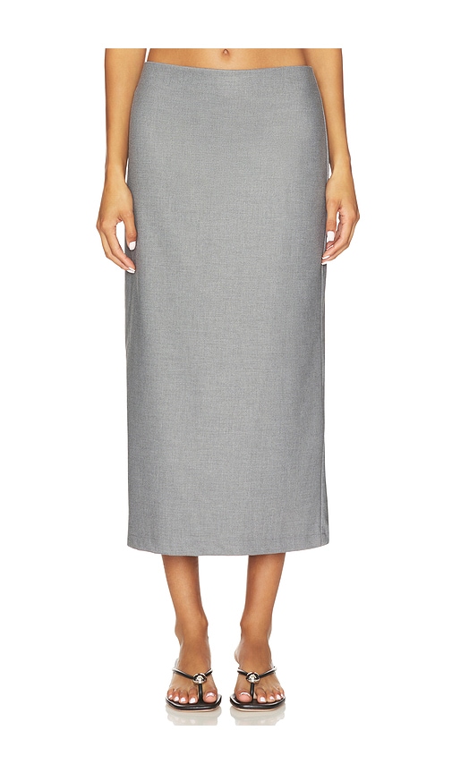 Enza Costa Suiting Pencil Skirt In Gray