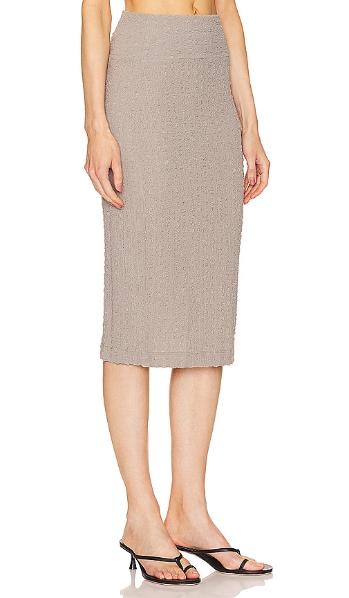 Shop Enza Costa Puckered Pencil Skirt In 石灰石色