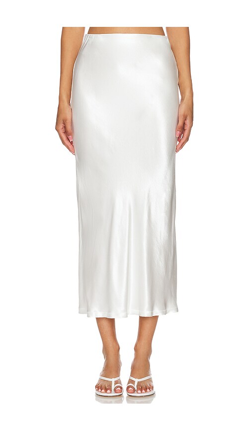 Enza Costa Satin Bias Cut Skirt in Undyed