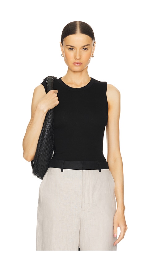 Enza Costa Top Stretch Silk Knit Sleeveless In Black