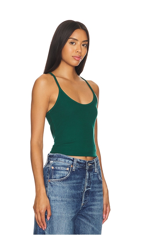 Shop Enza Costa Silk Knit U Tank In Malachite