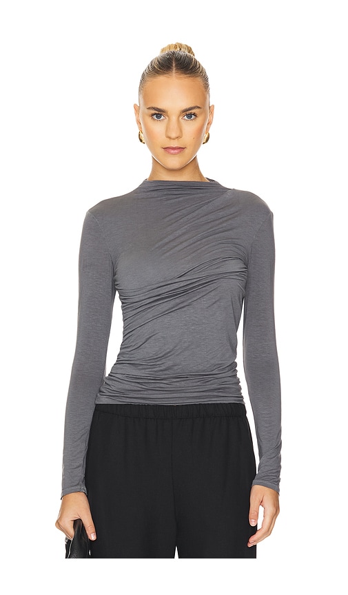 Enza Costa Long Sleeve Twist Top in Castle Rock