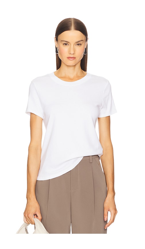 Supima Cotton Essential Short Sleeve Tee in White. - size S (also in L, M, XS)