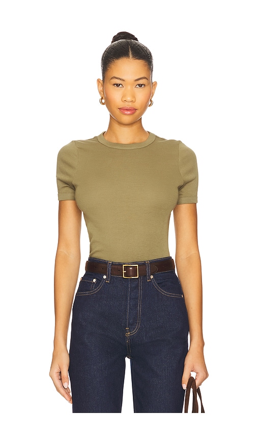 Enza Costa New Classic Short Sleeve Tee In Green