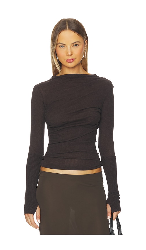 Enza Costa Cashmere Twist Top In Black