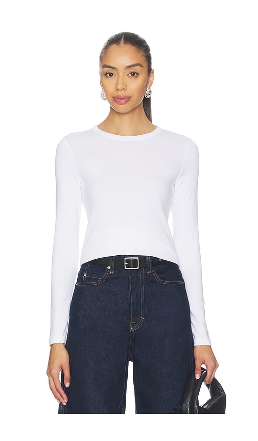 Enza Costa Supima Long Sleeve Tee in White | REVOLVE
