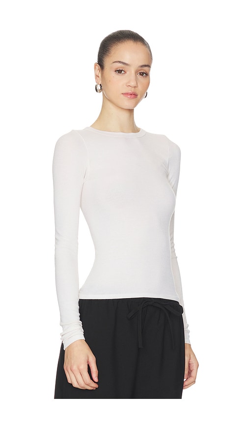 Enza Costa Silk Rib Essential Crew In White