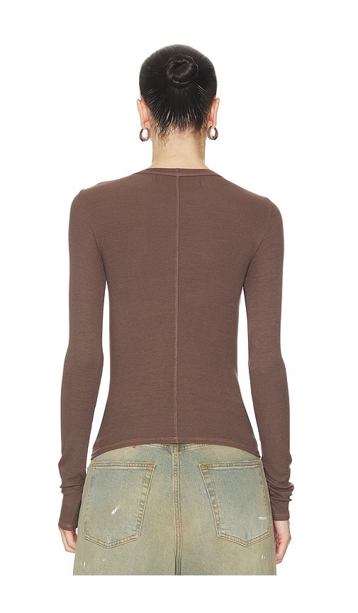  Enza Costa Seidenrippe Essential Crew In Brown. Größe S. Also In Xs, Xl. 