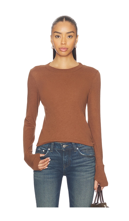 Enza Costa TOP RAS DU COU EN CACHEMIRE À REVERS en Brown. Taille S. Also en XS.