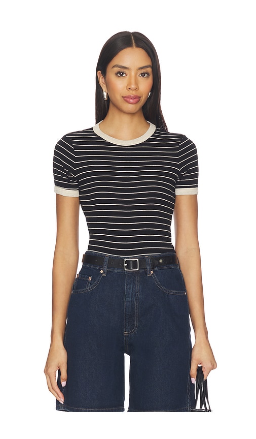 Enza Costa Cotton Stripe Classic Short Sleeve Tee